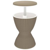 mesa de jardin  mesa nevera 3 en 1 polipropileno marron claro