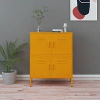 armario de almacenamiento  mueble de almacenamiento acero amarillo mostaza 80x35x1015 cm cfw739808