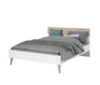 cama osaka dormitorio matrimonio estilo nordico color roble japones y  blanco 135-140x190 cm