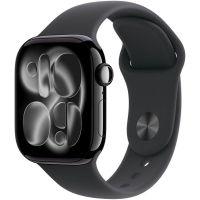 apple watch series 11 gps  cellular 42mm caja de aluminio negra con correa deportiva negra sm