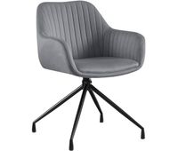 silla de comedor welby terciopelo gris oscuro 58x58x81 cm