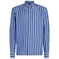 tommy hilfiger camisa manga larga chemise tommy hilfiger rayee bleu et blanc mw0mw385600a4 para hombre
