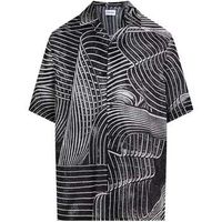 calvin klein jeans camisa manga larga all over printed beach shirt palm leaves aop para hombre
