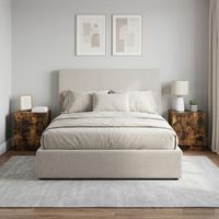 mesita de noche 2 uds - mueble para dormitorio - madera de ingenieria - roble ahumado 43x345x47cm