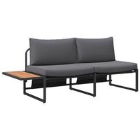 sofa de jardin con cojin antracita 2005 x 70 x 855 cm acero vidaxl