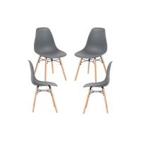 pack 4 sillas besy de polipropileno 834637 cm - gris oscuro