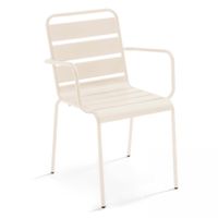 sillon de metal marfil