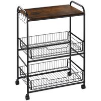 carrito de cocina 60x38x855 cm marronrustico