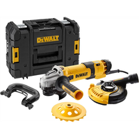 dewalt mini-amoladora angular 125mm potente motor 1500 w arranque suave  bloqueo