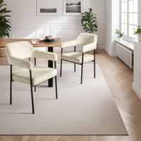 4 sillas de comedor de terciopelo 120 kg 58 x 62 x 85 cm blanco roto
