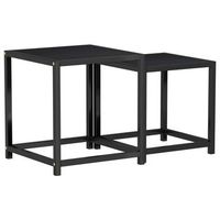 mesa de centro 37x37x40 cm mdf y acero con recubrimiento en polvo - negro