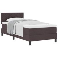 cama individual  cama para adulto  cama tipo box spring manual marron oscuro 90 x 190 cm tela