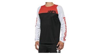Maillot de manga larga r core 100  negro   rojo racer
