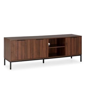 Mueble Tv Auri 3 Puertas Color Nogal