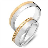 alianzas 8 quilates oro amarillo-blanco 42 diamantes