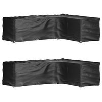 fundas muebles jardin forma de l 2 uds  cubiertas muebles jardin 18 ojales 285x220x80 cm cfw61558