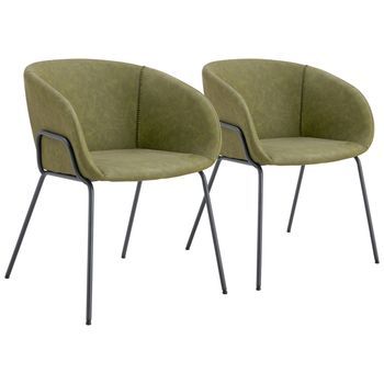 Pack De 2 Sillas De Polipiel Verde Andre