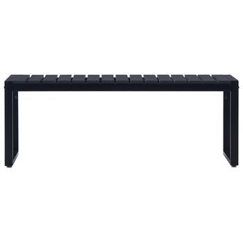 Banco De Jardín | Banco De Exterior | Silla De Jardín Tablero Ps Negro 120,5 Cm