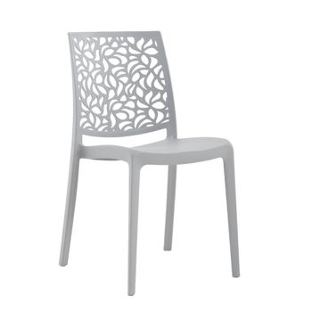 Conjunto de 6 sillas de resina para interior o exterior gris claro