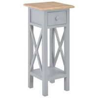 mesa auxiliar de madera gris 27x27x655 cm vidaxl