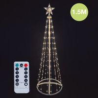 arbol navidad led isoka 15m 8 funciones con mando luz calida ip44