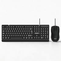 sodany pack teclado espanol y raton con cable usb ergonomico teclas silenciosas resistente a salpicaduras 1600 dpi
