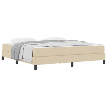 Cama Tapizada 203x180x45 Cm  - Crema
