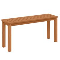 costway banco de madera de exterior banco de comedor para patio sin respaldo con asiento de listones de 1 m de largo para jardin porche entrada