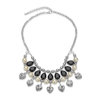 Cadena moderno corazones perlas gotas