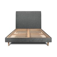 cama de 200x200 cm con cabecero tapizado - tejido de terciopelo