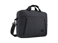 maletin para portatil - case logic huxa214 para portatiles hasta 14 poliester varios bolsillos con cremallera negro