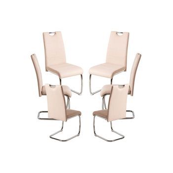 Pack 6 Sillas Hallen Tela De Tela 99*44*45 Cm - Beige