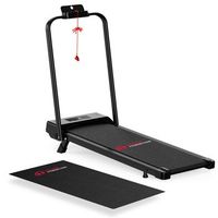 cinta de correr con pasamanos c1 con alfombrilla velocidad 1-10kmh 5 inclinacion manual negro rattantree