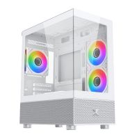 caja pc xigmatek alphard m blanca argb 4 ventiladores cristal templado