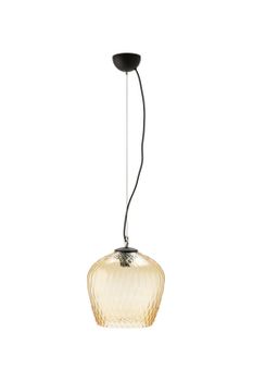 Lámpara techo vidrio glaseado ambar. H25.5-d27.5cm