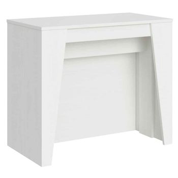 Consola extensible 90x48/296 cm efecto madera fresno blanco