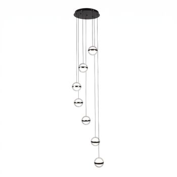 Plafon colgante people 7l negro 196w 3000-4000-6000k 15288lm remoto y reg.intensidad regx40x40cm