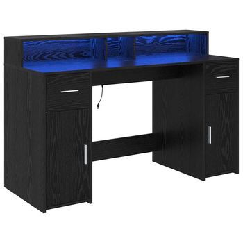 Escritorio Roble Negro Madera De Ingeniería 140 X 55 X 91 Cm Vidaxl
