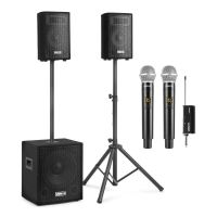 sistema sonido vonyx vx0812bt 800w bluetooth usbsd con microfonos inalambricos