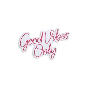Iluminación Led Decorativa De Plástico Good Vibes Only 2 Rojo 37x62x2 Cm