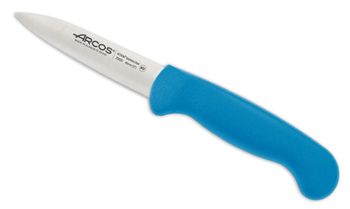 Cuchillo mondador de acero inoxidable nitrum de 80 mm mango azul