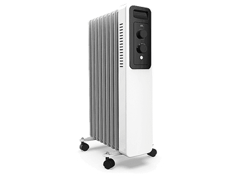Radiador de aceite - ok. ORO 200921 ES, 2000 W, 3 Potencias, 20 m², 9 elementos, 120x500, Ruedas incluidas, Blanco