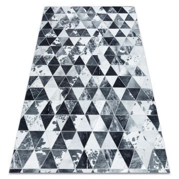 Alfombra Patchwork 21722 Gris - Piel De Vacuno, Triangulos 120x170 Cm