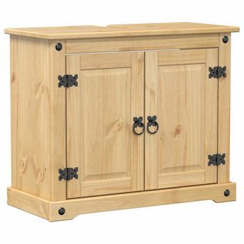 Mueble De Lavabo De Baño | Armario De Baño Corona Madera Maciza Pino 73x33x60 Cm