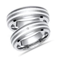 anillos de boda titanio plata anillos de pareja brillante