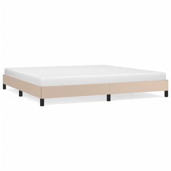 Cama Matrimonial | Cama Para Adultos | Estructura De Cama De Cuero Sintético Capuchino 200x200 Cm
