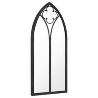 espejo de jardin negro hierro para exterior 100x45 cm vidaxl