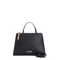 bolso shopping saffiano con tirador de cremallera con letras personalizadas black
