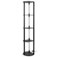 costway lampara de pie con estantes de 4 niveles con tiras led orientables 3 temperaturas de color para estar oficina 35 x 30 x 163 cm negro