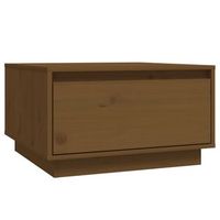 mesa de centro con cajon diseno atemporal 55 x 56 x 32 cm madera maciza de pino color marron miel dec039486